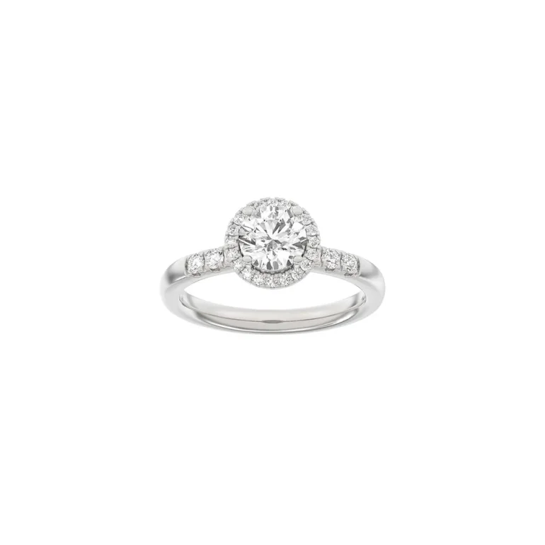 Lab Grown Diamonds: Halo Ring - Rund - Hvidguld - Lab. Diamant 1,32ct - 14100330660