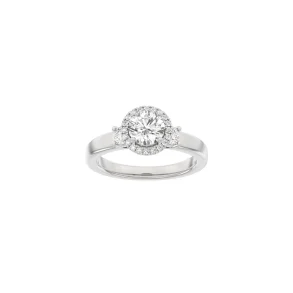 Lab Grown Diamonds: Halo Ring - Rund - Hvidguld - Lab. Diamant 1,52ct - 14100350560