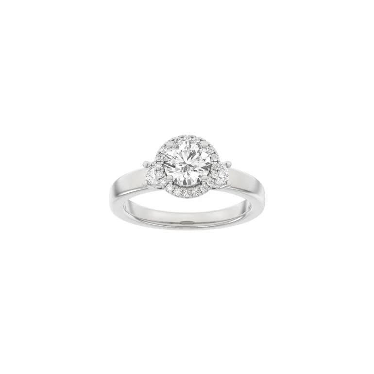 Lab Grown Diamonds: Halo Ring - Rund - Hvidguld - Lab. Diamant 1,45ct - 14100340560