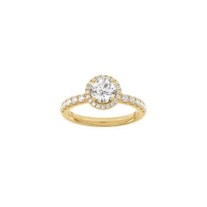 Lab Grown Diamonds: Halo Ring - Rund - Rdguld - Lab. Diamant 1,52ct - 14100350560