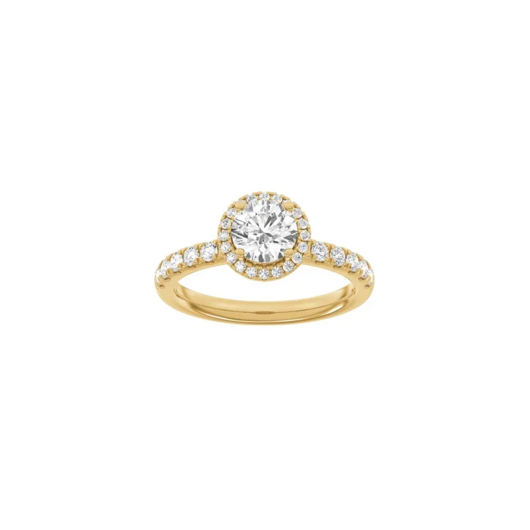 Lab Grown Diamonds: Halo Ring - Rund - Rdguld - Lab. Diamant 1,52ct - 14100350560