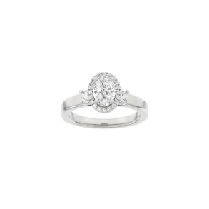 Lab Grown Diamonds: Halo Ring - Oval - Hvidguld - Lab. Diamant 1,45ct - 14100380660