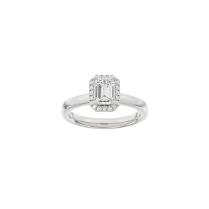Lab Grown Diamonds: Halo Ring - Firkant - Hvidguld - Lab. Diamant 1,12ct - 14100400560