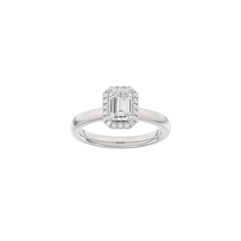 Lab Grown Diamonds: Halo Ring - Firkant - Hvidguld - Lab. Diamant 1,12ct - 14100400560