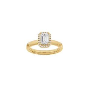 Lab Grown Diamonds: Halo Ring - Firkant - Rdguld - Lab. Diamant 1,12ct - 14100400560