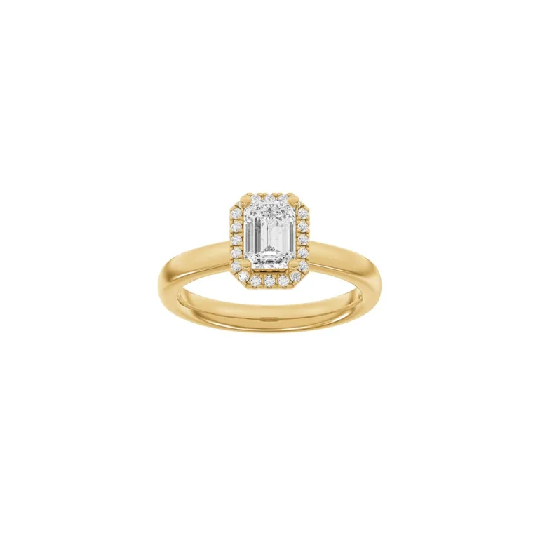 Lab Grown Diamonds: Halo Ring - Firkant - Rdguld - Lab. Diamant 1,12ct - 14100400560