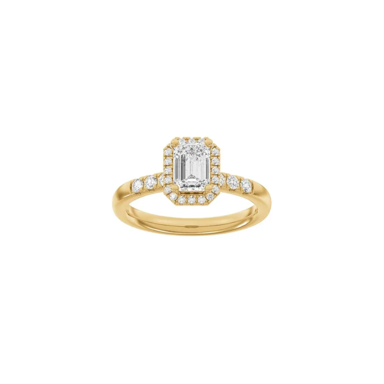 Lab Grown Diamonds: Halo Ring - Firkantet - Rdguld - Lab. Diamant 1,32ct - 14100410560