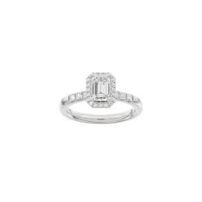 Lab Grown Diamonds: Halo Ring - Firkantet - Hvidguld - Lab. Diamant 1,32ct - 14100410660