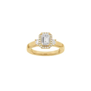 Lab Grown Diamonds: Halo Ring - Firkant - Rdguld - Lab. Diamant 1,45ct - 14100420560