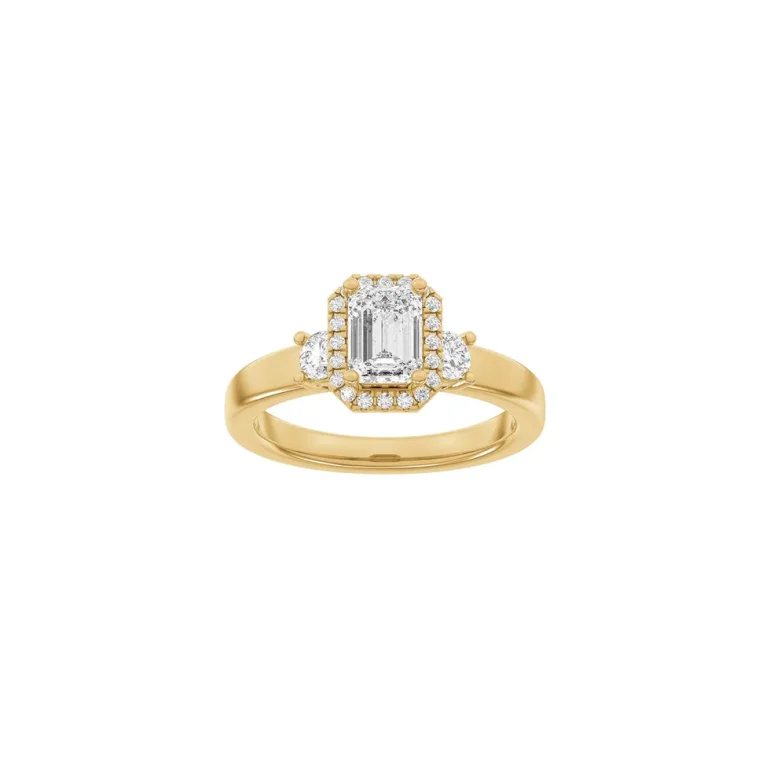 Lab Grown Diamonds: Halo Ring - Firkant - Rdguld - Lab. Diamant 1,45ct - 14100420560