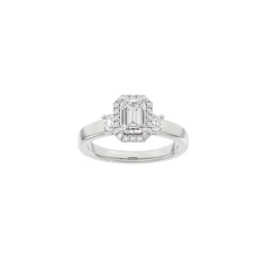 Lab Grown Diamonds: Halo Ring - Firkant - Hvidguld - Lab. Diamant 1,45ct - 14100420660