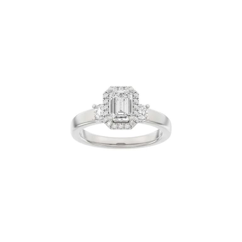 Lab Grown Diamonds: Halo Ring - Firkant - Hvidguld - Lab. Diamant 1,45ct - 14100420660