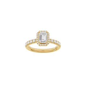 Lab Grown Diamonds: Halo Ring - Firkantet - Rdguld - Lab. Diamant 1,52ct - 14100430560