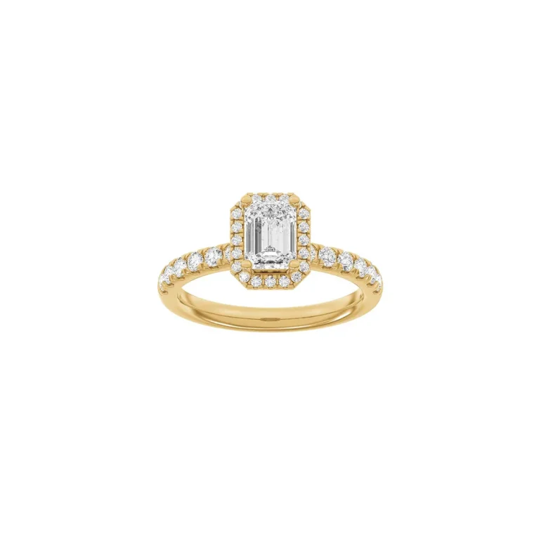 Lab Grown Diamonds: Halo Ring - Firkantet - Rdguld - Lab. Diamant 1,52ct - 14100430560