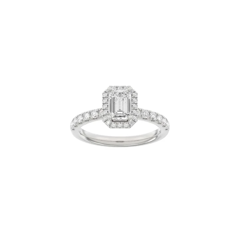 Lab Grown Diamonds: Halo Ring - Firkantet - hvidguld - Lab. Diamant 1,52ct - 14100430660