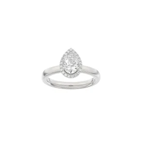 Lab Grown Diamonds: Halo Ring - Drbe - Hvidguld - Lab. Diamant 1,12ct - 14100440660