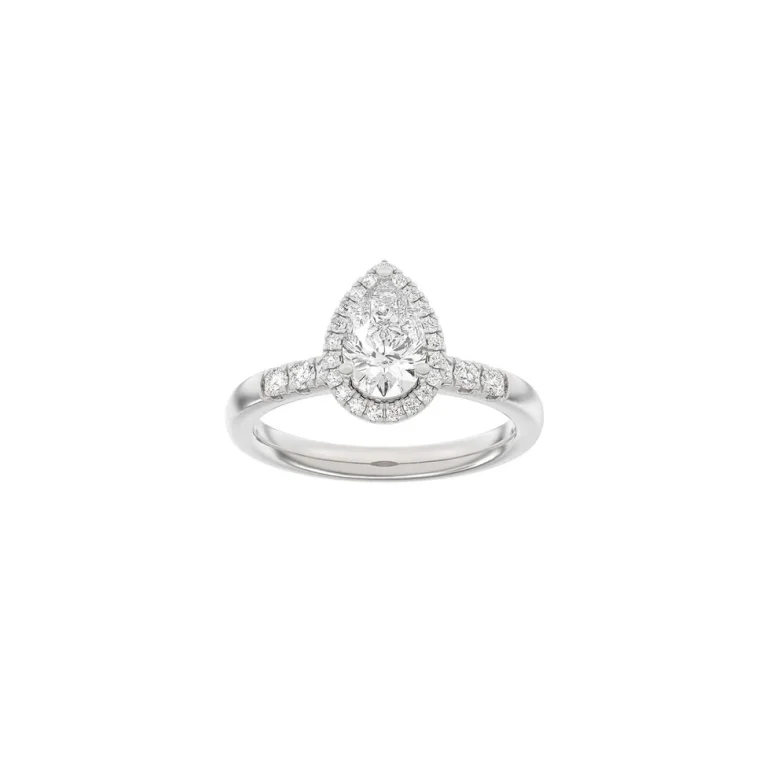 Lab Grown Diamonds: Halo Ring - Drbe - Hvidguld - Lab. Diamant 1,32ct - 14100450660