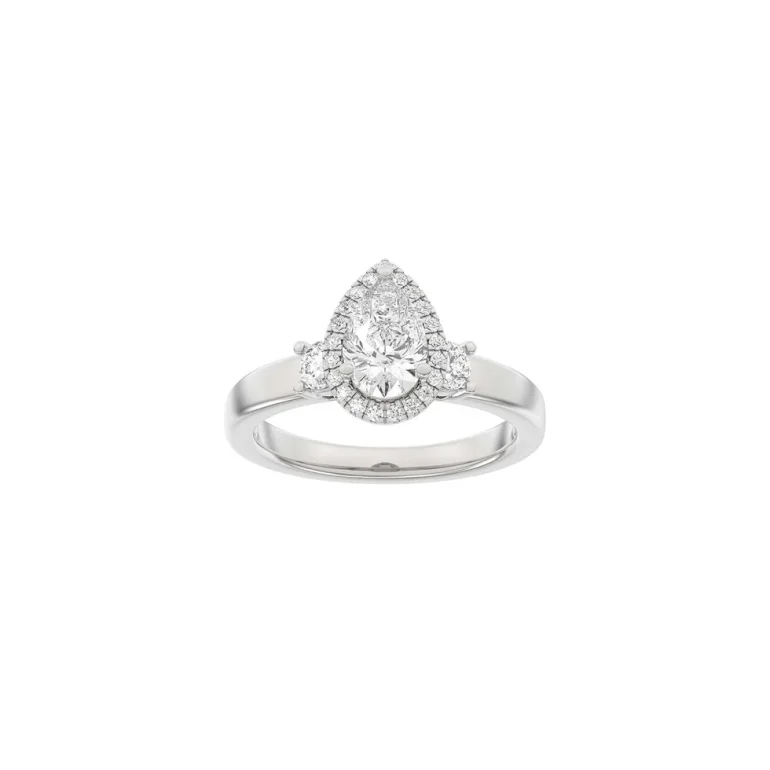 Lab Grown Diamonds: Halo Ring - Drbe - Hvidguld - Lab. Diamant 1,45ct - 14100460660