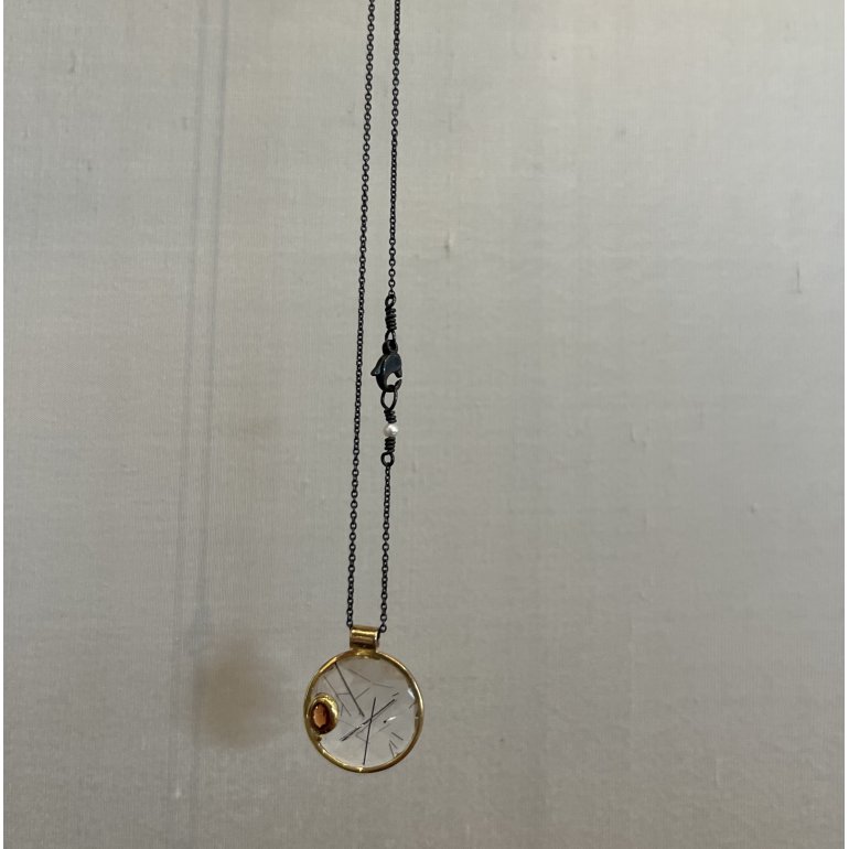 Bergse: Unika halskde med vedhng - Guld - Slv - Safir - Rutilkvarts - 4019852