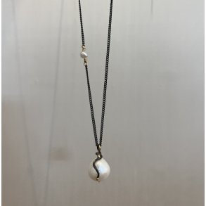 Bergse: Unika halskde med vedhng - Guld - Slv - perle - 4019897