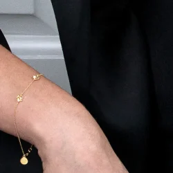 Flora Danica: Forglemmigej armbnd - forgyldt slv - FMN-Br-G