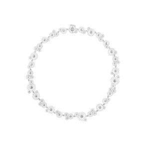 Georg Jensen: Daisy Halskde - Slv - Hvid emalje - 2000153200ML