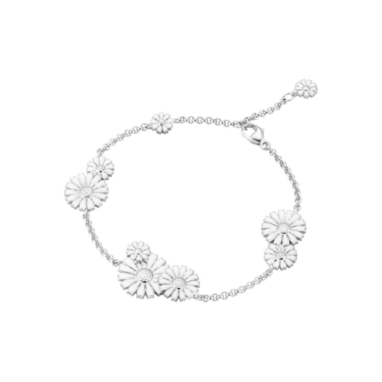 Georg Jensen: Daisy armbnd - Slv - Hvid emalje - 20001539