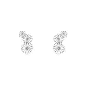 Georg Jensen: DAISY restikker - reringe - Sterling Slv - Hvid emalje - 20001543