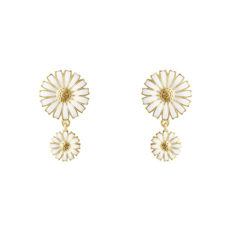 Georg Jensen: DAISY Dobbelte reringe - Hvid emalje - 20001670