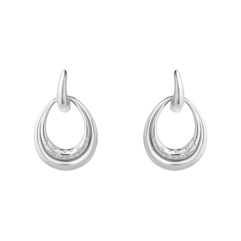 Georg Jensen: Offspring �reringe - Medium - S�lv - Diamanter - 20001958