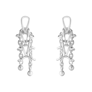 Georg Jensen: Weft dobbelte �reringe - Sterling S�lv - 20002037