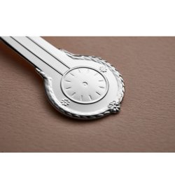 Gense: Klokke med blomster D�bsske / Urske - S�lv - 20296