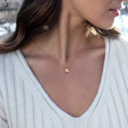 Flora Danica: Firklver vedhng - justerbar kde - forgyldt slv - FLC-Ne-G