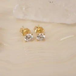 Lab Grown Diamonds: �restikker - �reringe - R�dguld - Lab. Diamant 2X 0,35ct - 34100500500