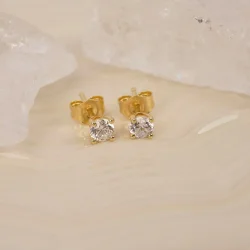 Lab Grown Diamonds: �restikker - �reringe - R�dguld - Lab. Diamant 2X 0,25ct - 34100490500
