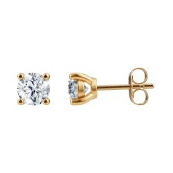 Lab Grown Diamonds: �restikker - �reringe - R�dguld - Lab. Diamant 2X 0,5ct - 34100510500