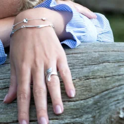 Flora Danica: Forglemmigej armbnd - slv - FMN-Br-S