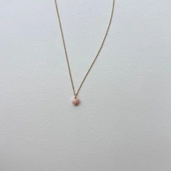 Jane K�nig: Pale Pink Coral Heart Vedh�ng - Guld - GULD-PPHV