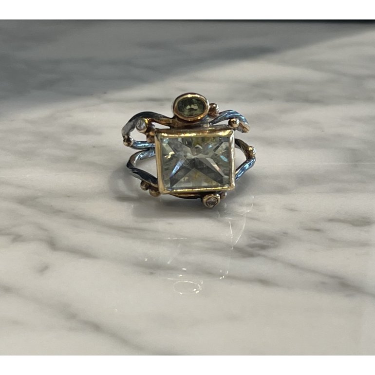Bergse: Unika Ring - Guld - Slv - Beryl - Grn Safir - 4021287