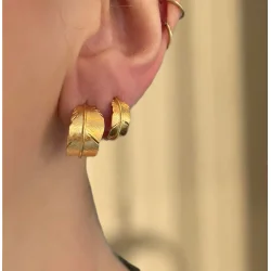 Heiring: Fjer creol - restikker - Mellem - Forgyldt Slv - 51-5-98FG