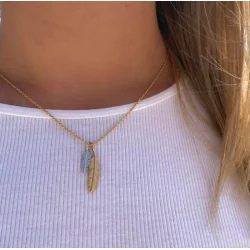 Heiring: Fjer vedhng - Lille - Forgyldt slv - 51-5-92FG