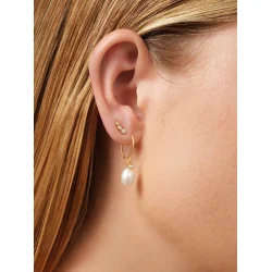 Julie Sandlau: June Earrings reringe - Forgyldt slv - Perle - HKS792GDWHPLCZ