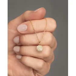 Dulong: Vega Mushroom Beam Halsk�de Mellem - Guld - Brillant - 452753A5034