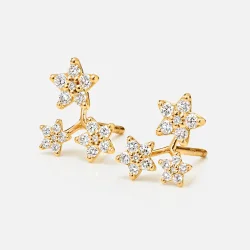 OLE LYNGGAARD COPENHAGEN: Shooting Stars restikker - reringe - Guld - Brillanter - A3089-402