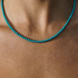 Jane K�nig: Bead necklace turquoise halsk�de - BNT-HS26-G