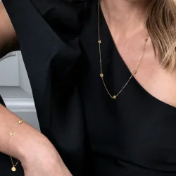 Flora Danica: Forglemmigej Vedhng - Halskde - forgyldt Slv - FMN-Ne-G