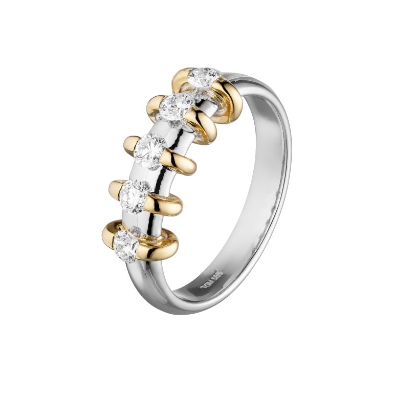 Guldbrandsen: 5 Union ring - Guld - Hvidguld - Brillanter - GUR200-YG