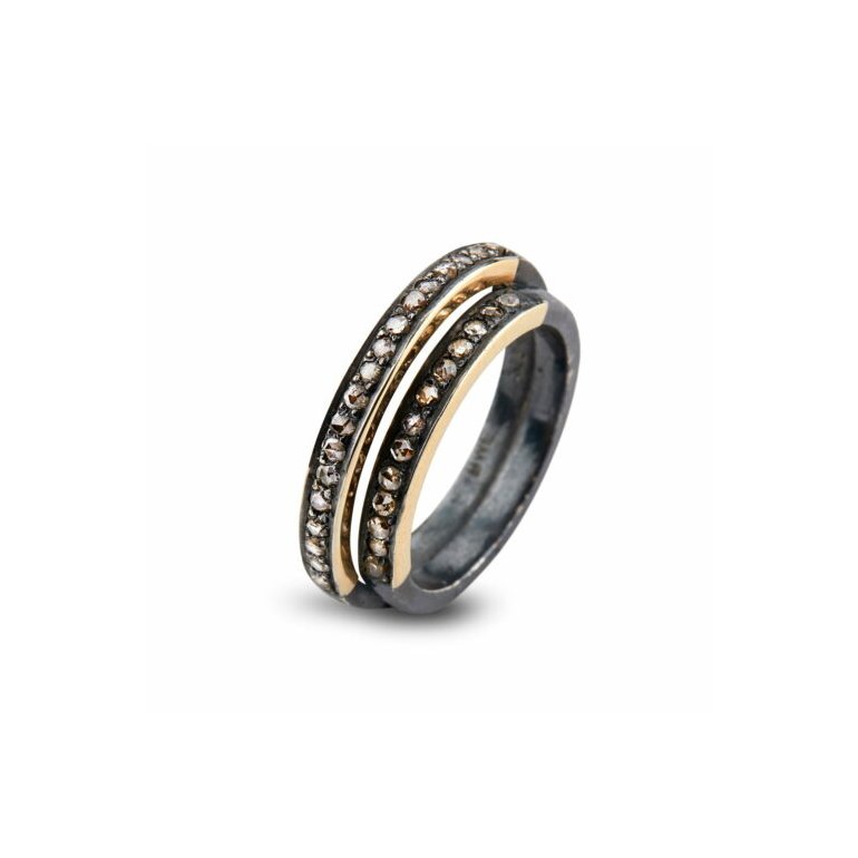 By Birdie: Jacqueline II Pav Ring - Slv - Guld - Diamanter - 50110216