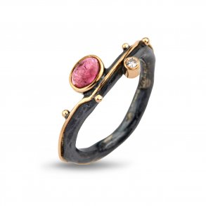 By Birdie: Louise Red Tourmaline Cab Ring - 50110275A