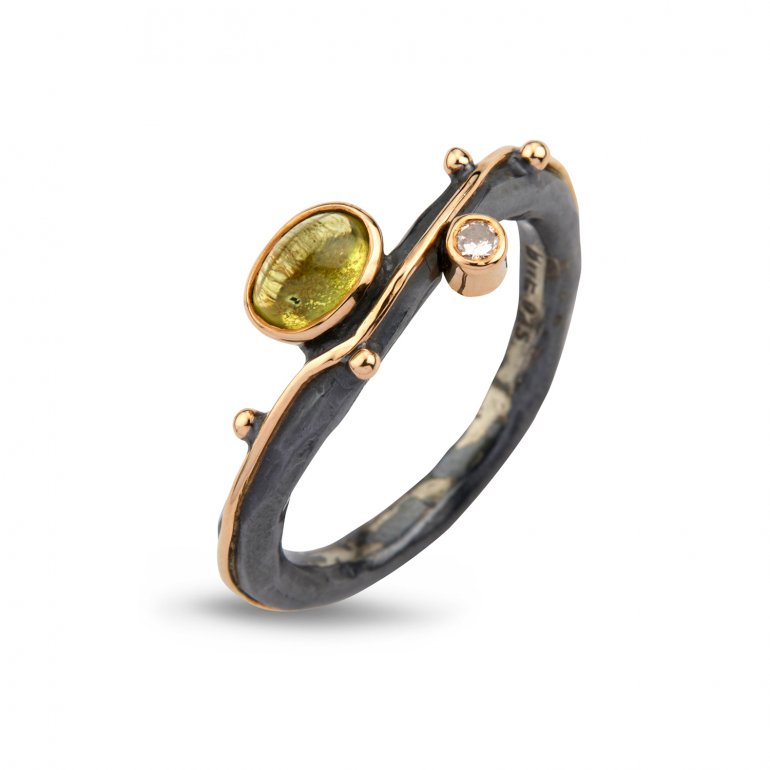 By Birdie: Louise Peridot Cab Ring - 50110275D